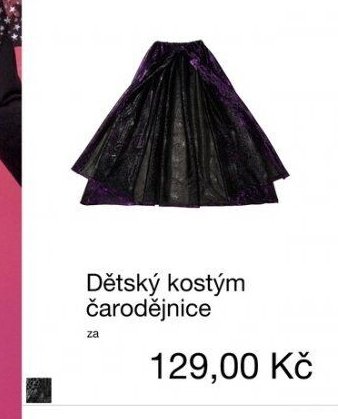 Dětský kostým čarodějnice