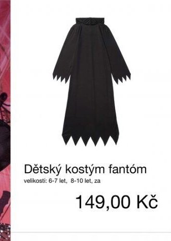 Dětský kostým fantóm