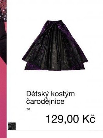 Dětský kostým čarodějnice