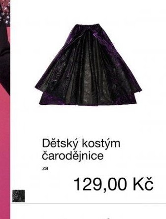 Dětský kostým čarodějnice