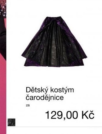 Dětský kostým čarodějnice