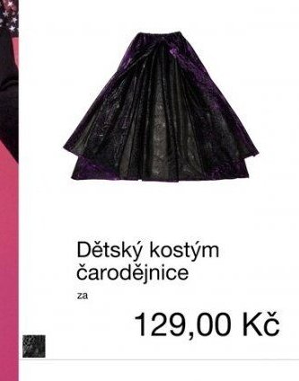 Dětský kostým čarodějnice