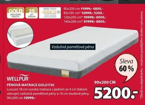 Pěnová matrace GOLD F30