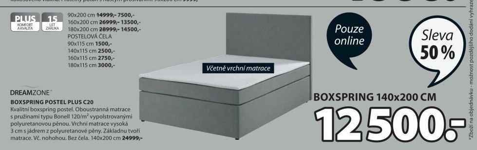 DREAMZONE BOXSPRING POSTEL PLUS C20