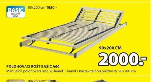 Polohovací rošt BASIC A60