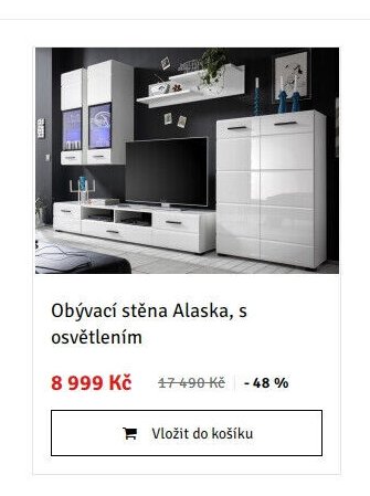 Obývací stěna Alaska, s osvětlením