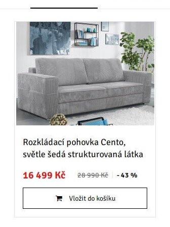 Rozkládací pohovka Cento, světle šedá strukturovaná látka