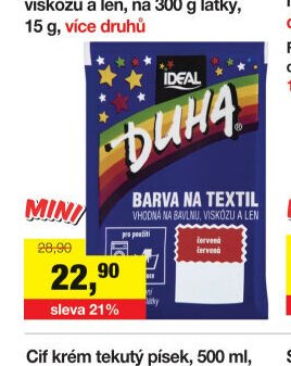 Duha, barva na textil na bavlnu, viskozu a len