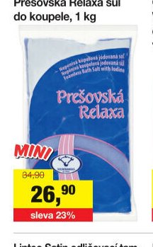 Prešovská Relaxa sůl do koupele, 1 kg