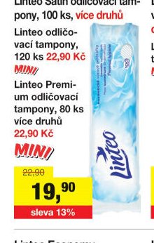 Linteo Satin odličovací tampony, 100 ks