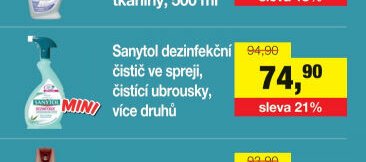 Sanytol dezinfekční čistič ve spreji, čistící ubrousky, více druhů