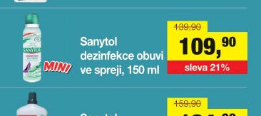 Sanytol dezinfekce obuvi ve spreji, 150 ml