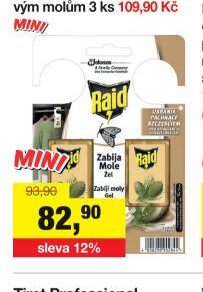 Raid háček proti šatním molům