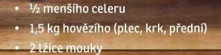 1,5 kg hovězího (plec, krk, přední)