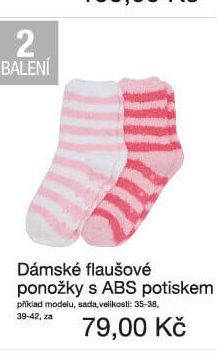 Dámské flaušové ponožky s ABS potiskem