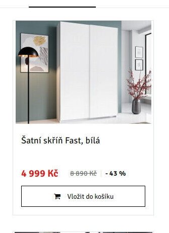 Šatní skříň Fast, bílá