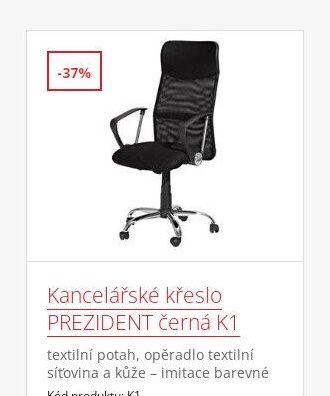 Kancelářské křeslo PREZIDENT černá K1