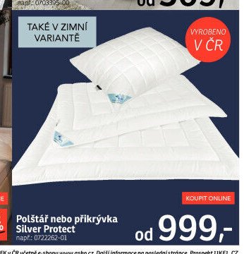 Polštář nebo přikrývka Silver Protect