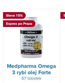 Medpharma Omega 3 rybí olej Forte 67 tobolek
