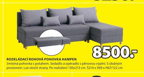 ROZKLÁDACÍ ROHOVÁ POHOVKA HAMPEN