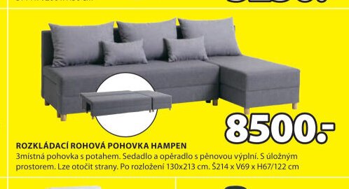 ROZKLÁDACÍ ROHOVÁ POHOVKA HAMPEN
