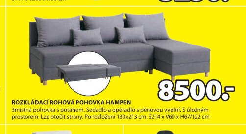 ROZKLÁDACÍ ROHOVÁ POHOVKA HAMPEN
