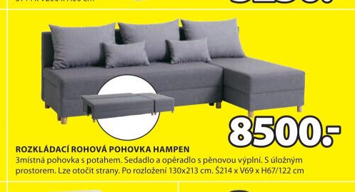 ROZKLÁDACÍ ROHOVÁ POHOVKA HAMPEN