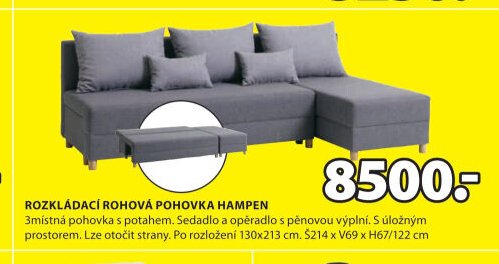 ROZKLÁDACÍ ROHOVÁ POHOVKA HAMPEN
