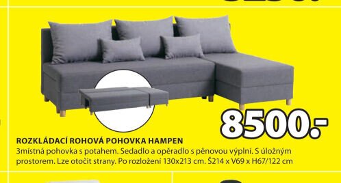 ROZKLÁDACÍ ROHOVÁ POHOVKA HAMPEN