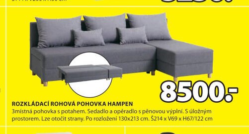 ROZKLÁDACÍ ROHOVÁ POHOVKA HAMPEN