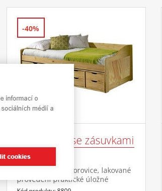 Postel se zásuvkami