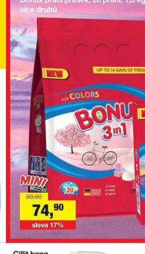 Bonux prací prášek, 20 praní, 1,5 kg