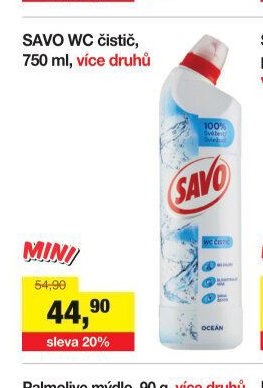 SAVO WC čistič, 750 ml