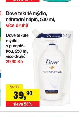 Dove tekuté mýdlo, náhradní náplň, 500 ml