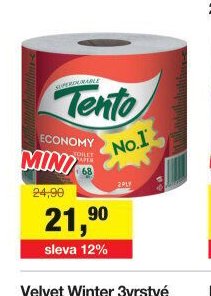 Tento Economy 2vrstvý toaletní papír, 68 metrů, 1 role