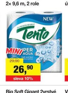 Tento Super Aqua 2vrstvé kuchyňské papírové utěrky, 2x 9,6 m, 2 role