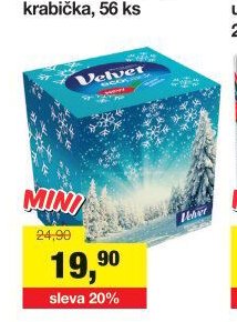 Velvet Winter 3vrstvé papírové kapesníky krabička, 56 ks