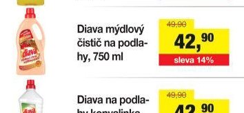 Diava mýdlový čistič na podlahy, 750 ml