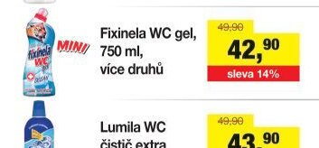 Fixinela WC gel, 750 ml, více druhů