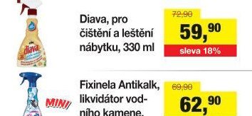 Diava, pro čištění a leštění nábytku, 330 ml