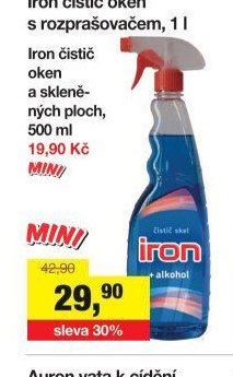 Iron čistič oken s rozprašovačem, 1 l