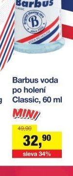 Barbus voda po holení Classic, 60 ml