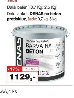 DENAS na beton vrchní vodou ředitelná barva na beton