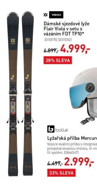 Dámské sjezdové lyže Flair Viola v setu s vázáním FDT TP10