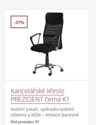 Kancelářské křeslo PREZIDENT černá K1