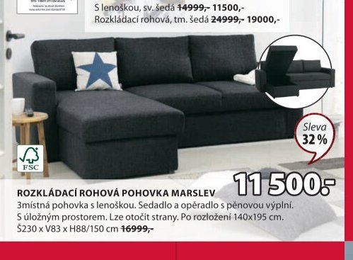 Rozkládací rohová pohovka MARSLEV