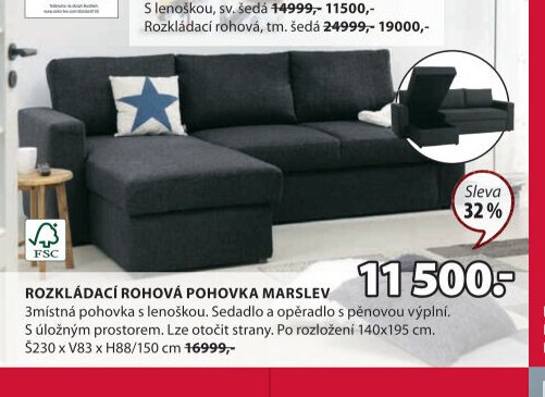 Rozkládací rohová pohovka MARSLEV