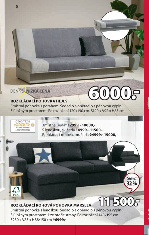 Rozkládací pohovka HEJLS