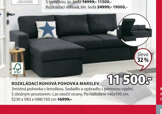 Rozkládací rohová pohovka MARSLEV