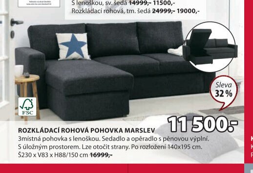 Rozkládací rohová pohovka MARSLEV